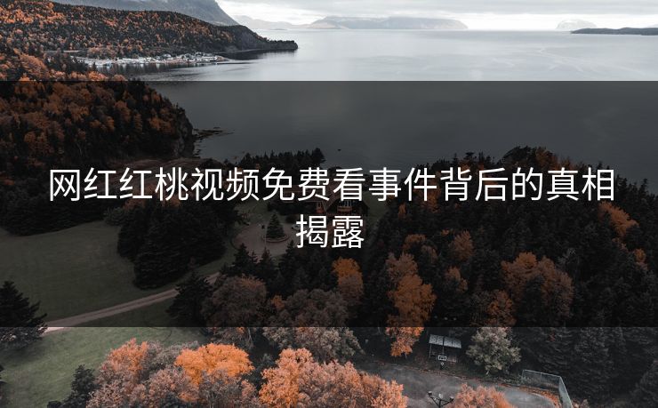网红红桃视频免费看事件背后的真相揭露
