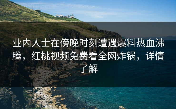业内人士在傍晚时刻遭遇爆料热血沸腾，红桃视频免费看全网炸锅，详情了解