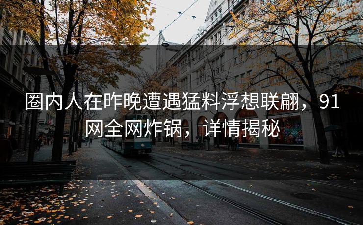 圈内人在昨晚遭遇猛料浮想联翩，91网全网炸锅，详情揭秘